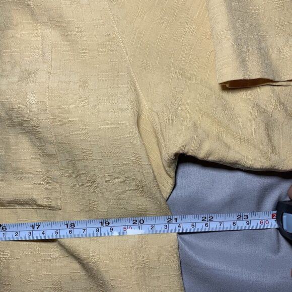 Brandini 100% Silk Mens Short Sleeve Shirt Preppy Formal Vacation Size Large - Picture 14 of 15